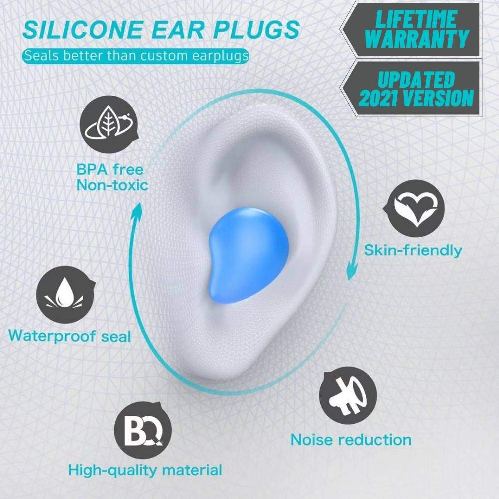 T NEWFUN silicone ear plugs for swimming keep ears dry with a secure, flexible fit