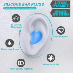 T NEWFUN silicone ear plugs for swimming keep ears dry with a secure, flexible fit