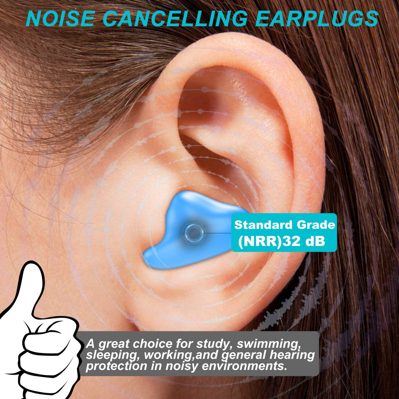 T NEWFUN silicone ear plugs for travel reduce noise and improve comfort in transit