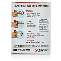 T-Ring finger cut kit contents neatly organized for fast on-site wound care.