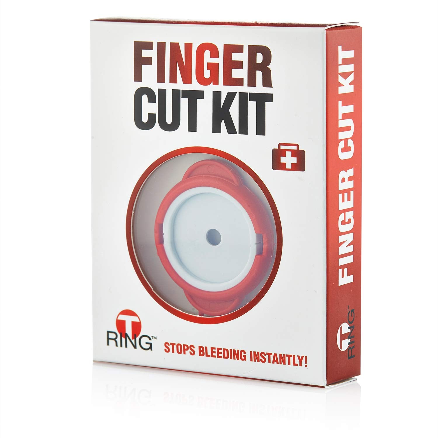 T-Ring finger tourniquet ready to help control bleeding quickly on a cut finger.