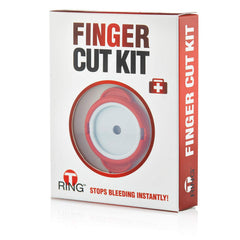 T-Ring finger tourniquet ready to help control bleeding quickly on a cut finger.