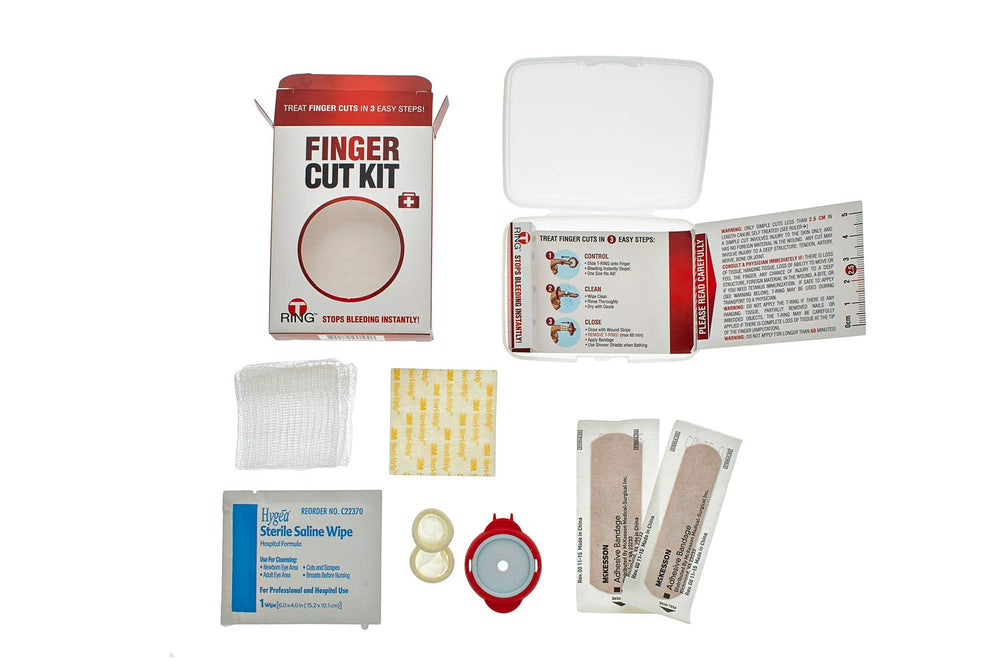 T-Ring wound strips 0.5x3 ready to secure the dressing.