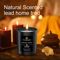T-RUNHEMP scented soy candle with lid enhances room ambiance