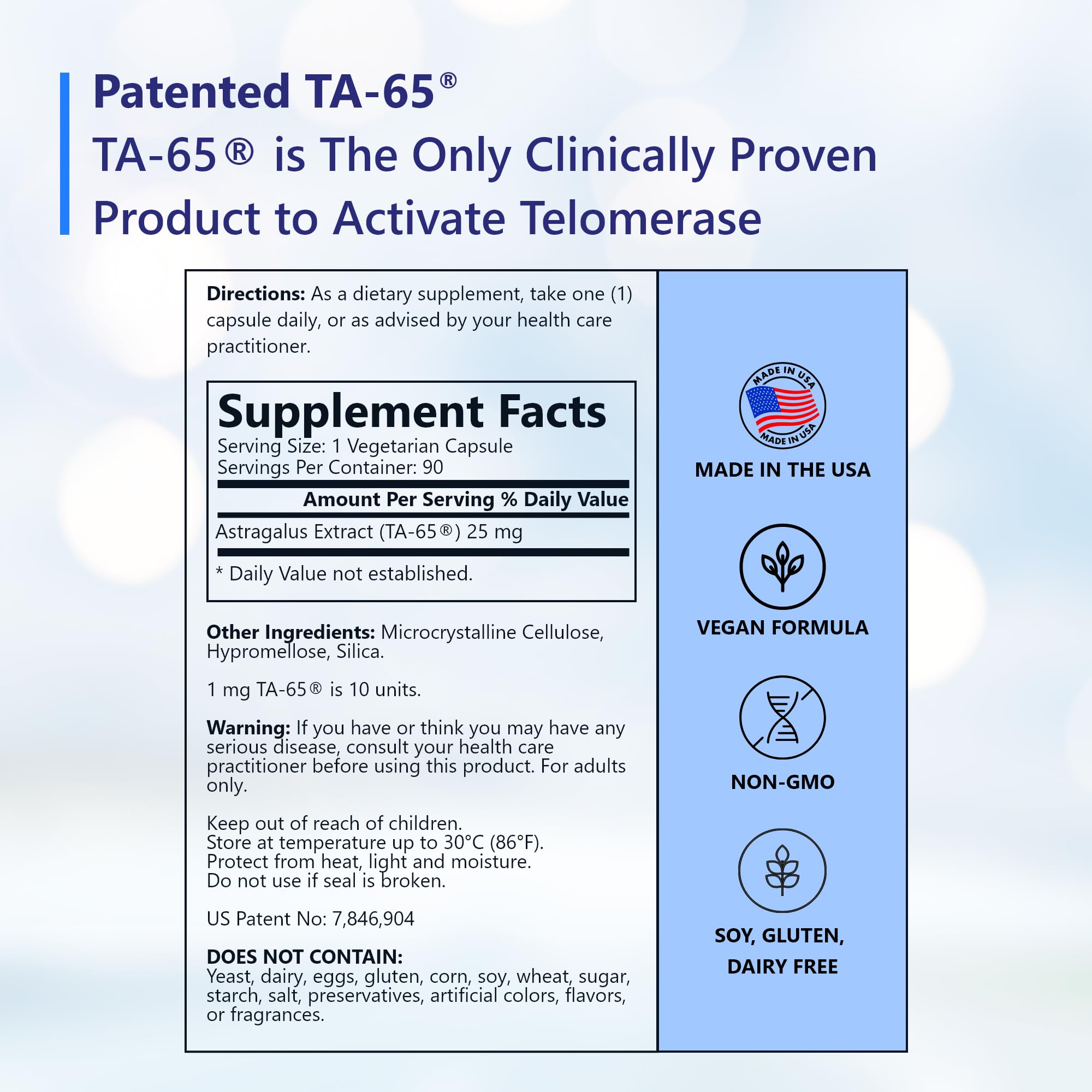 TA65 capsules close-up suggesting DNA repair support