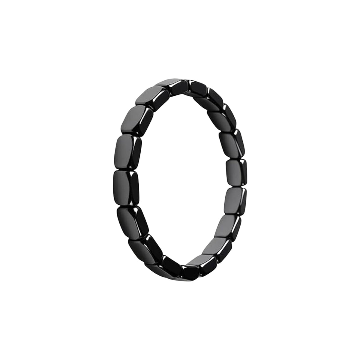 TACBSP Hematite Bracelet for Men close-up beads signaling grounding energy