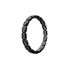 TACBSP Hematite Bracelet for Men close-up beads signaling grounding energy