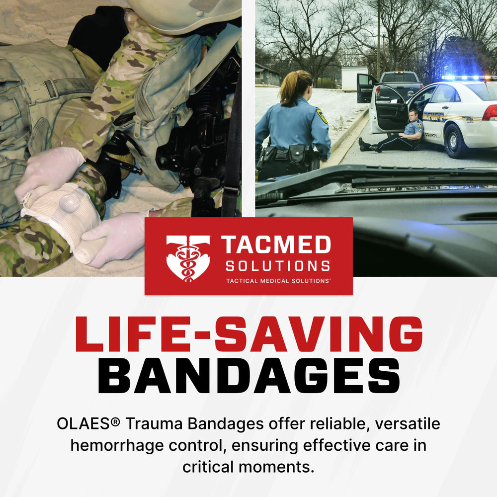 TacMed Solutions OLAES trauma bandage delivers rapid wound coverage with gauze packing