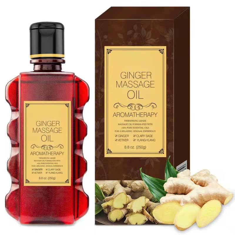TAEERY Ginger Massage Oil bottle promotes muscle relaxation and skin hydration