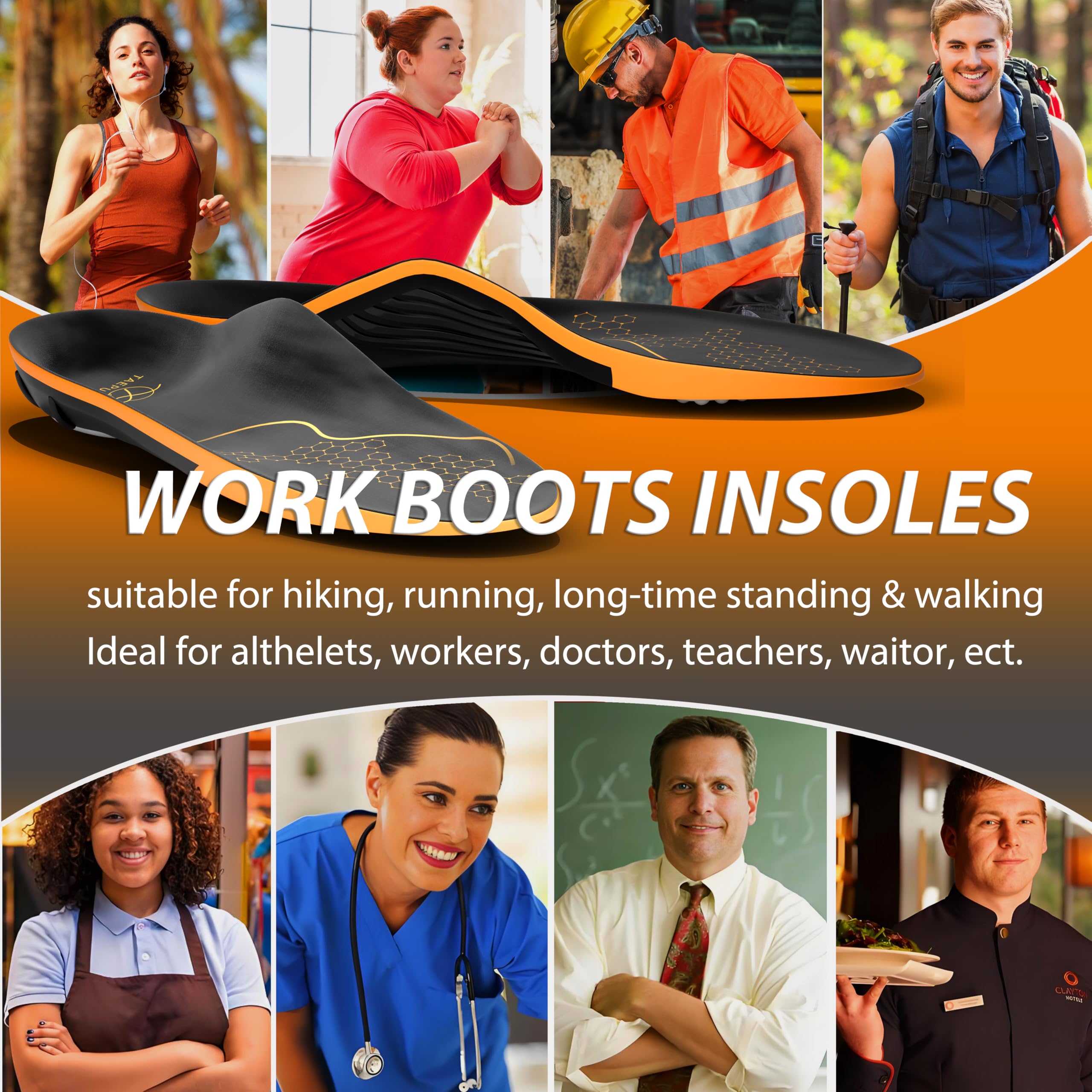 TAEPUSR Universal compatibility shows fit with sneakers and work boots