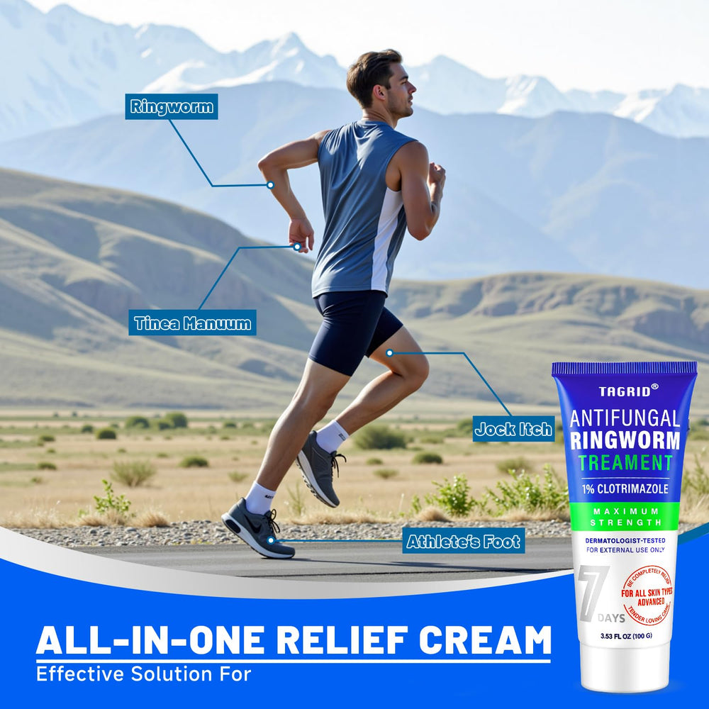TAGRID foot care cream applied to the sole for daily relief