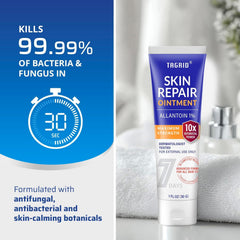 TAGRID Skin Repair Ointment label close-up highlighting steroid-free formula.