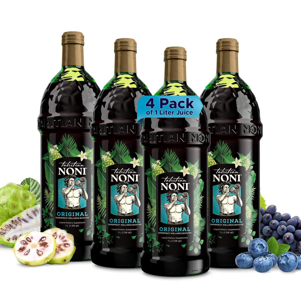 Tahitian Noni 1L bottle ready for daily wellness routine.