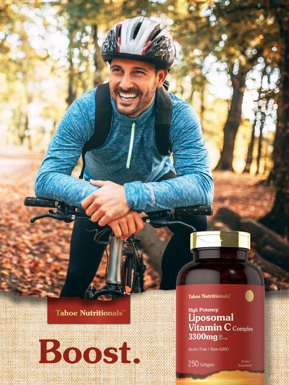 Tahoe Nutritionals Liposomal Vitamin C Complex packaging box showing premium quality for reliable daily use.