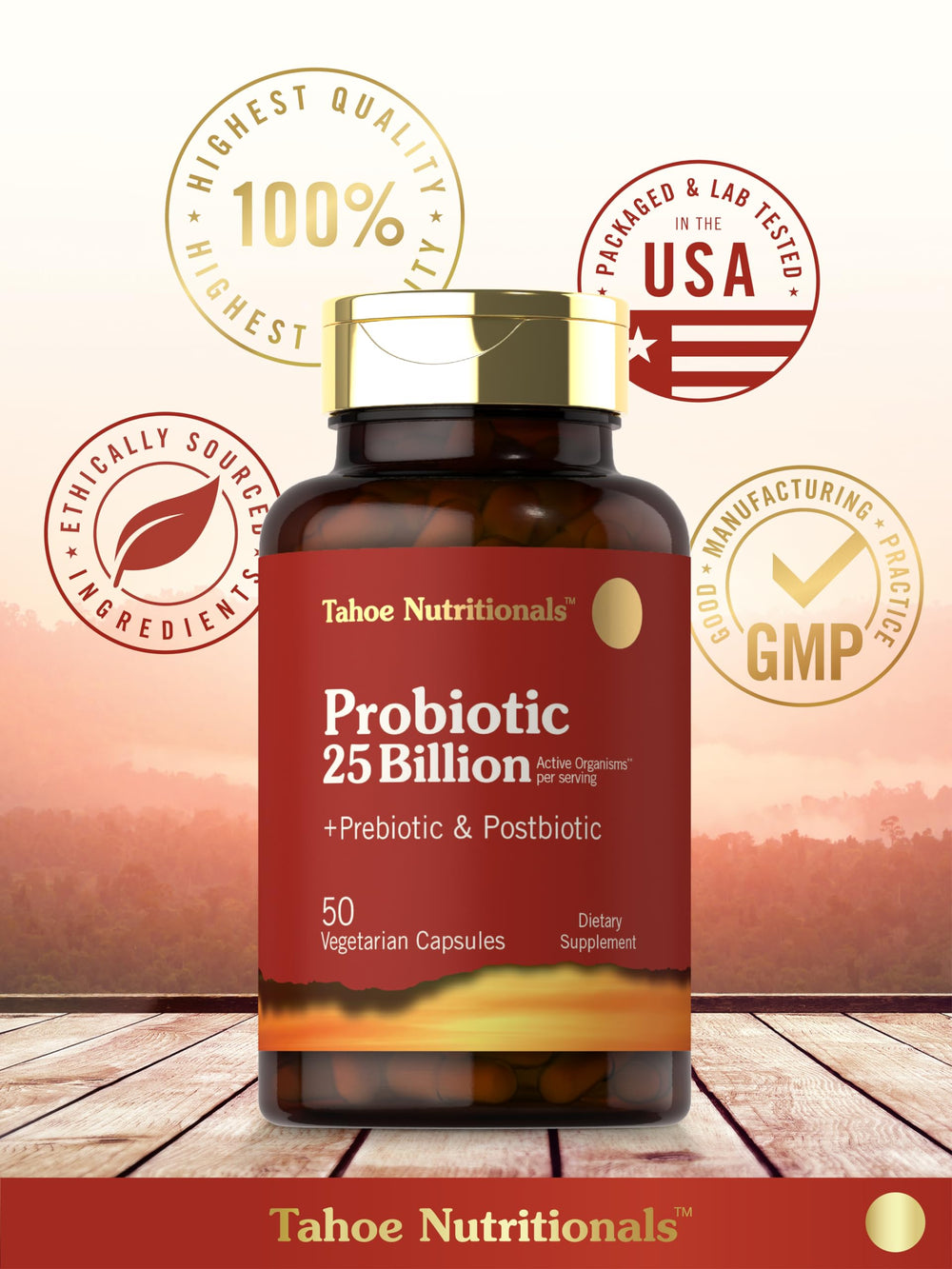 Tahoe Nutritionals non-GMO seal indicating clean ingredients.