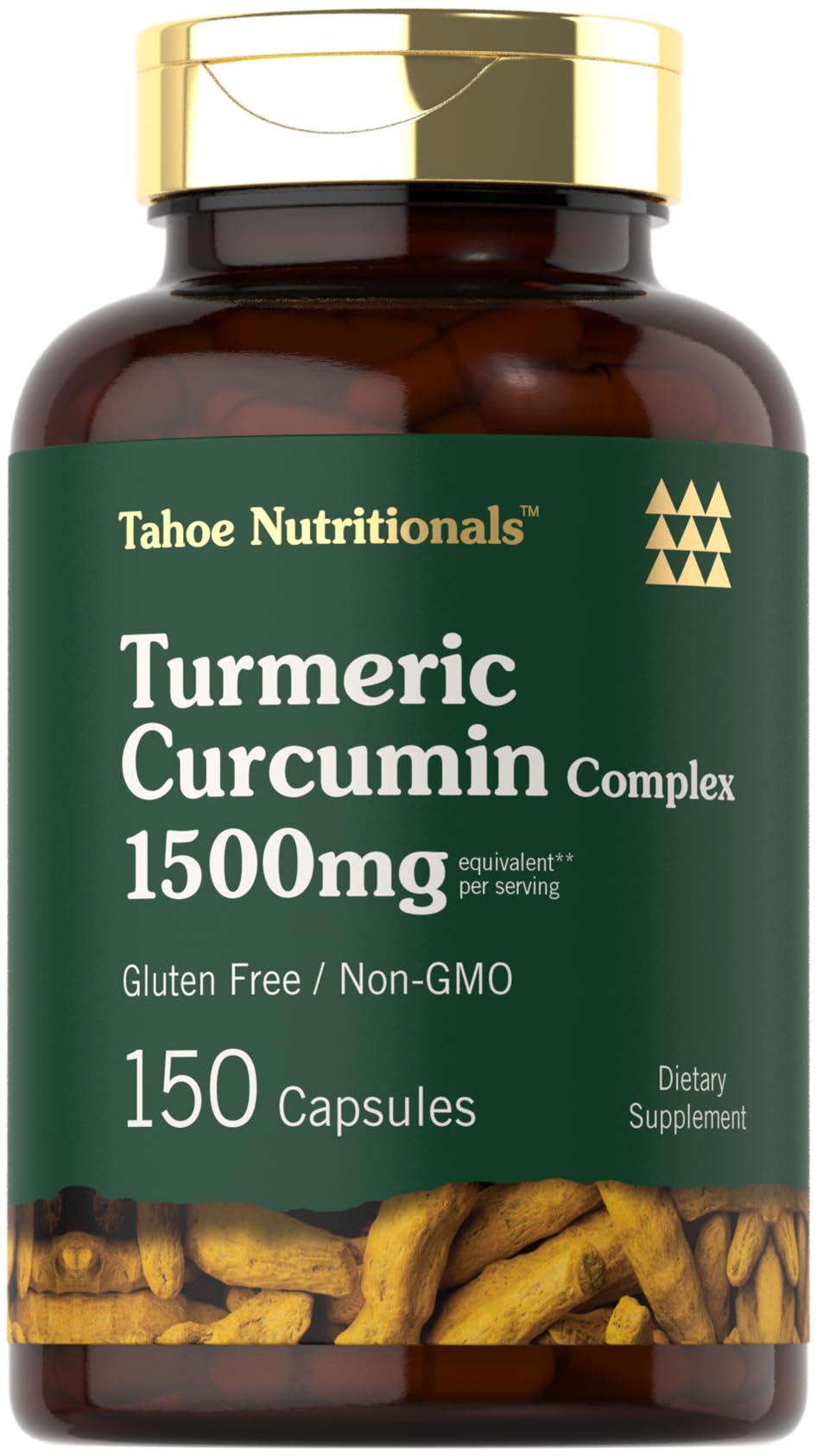 Tahoe Nutritionals Turmeric 1500mg bottle for convenient daily wellness support.