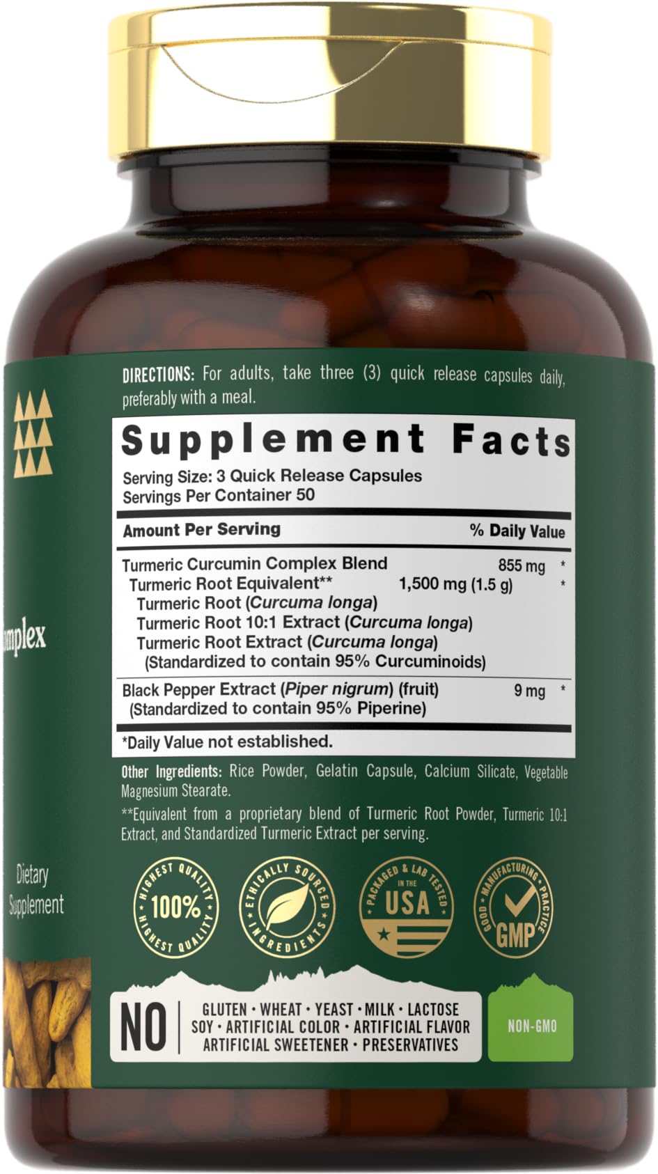 Tahoe Nutritionals Turmeric capsules for quick-release daily convenience.