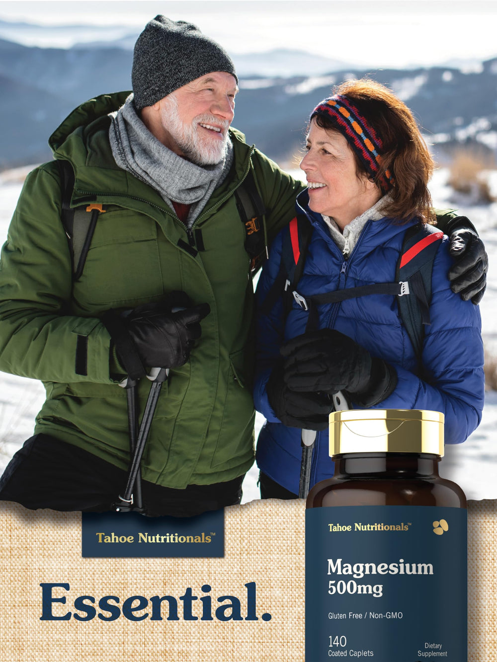 Tahoe Nutritionals Magnesium daily-use scenario with glass of water.