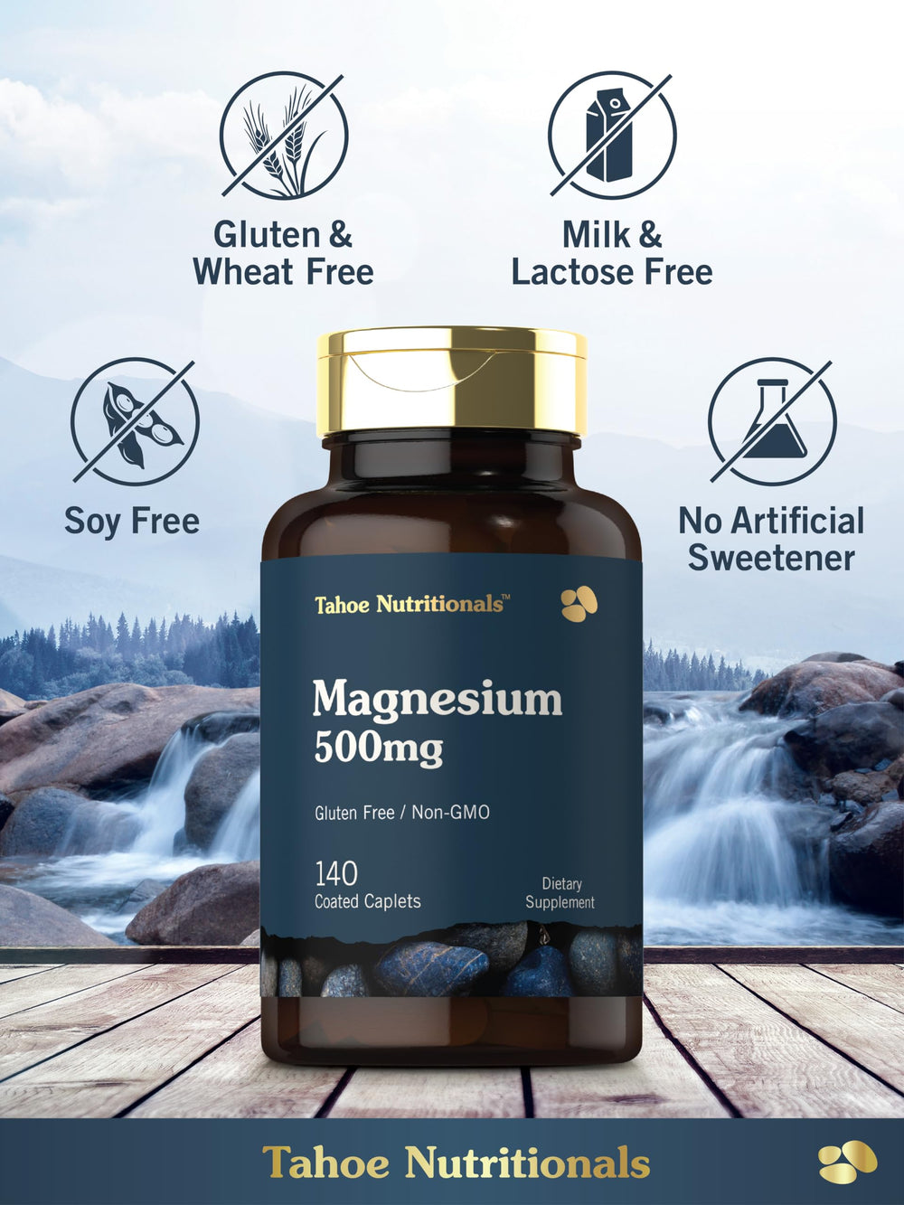 Tahoe Nutritionals Magnesium bottle with Laboratory Tested seal for quality.