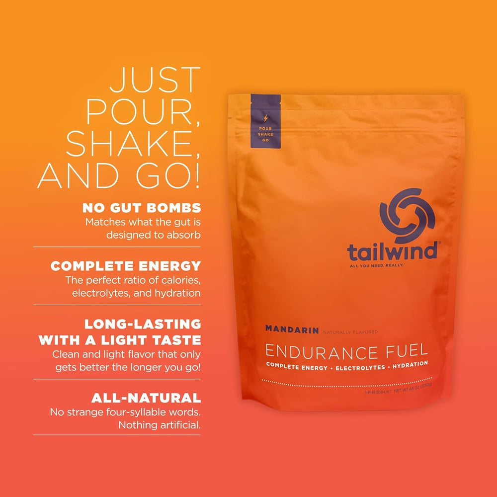 Tailwind Endurance athlete running scene suggests sustained energy for cardio