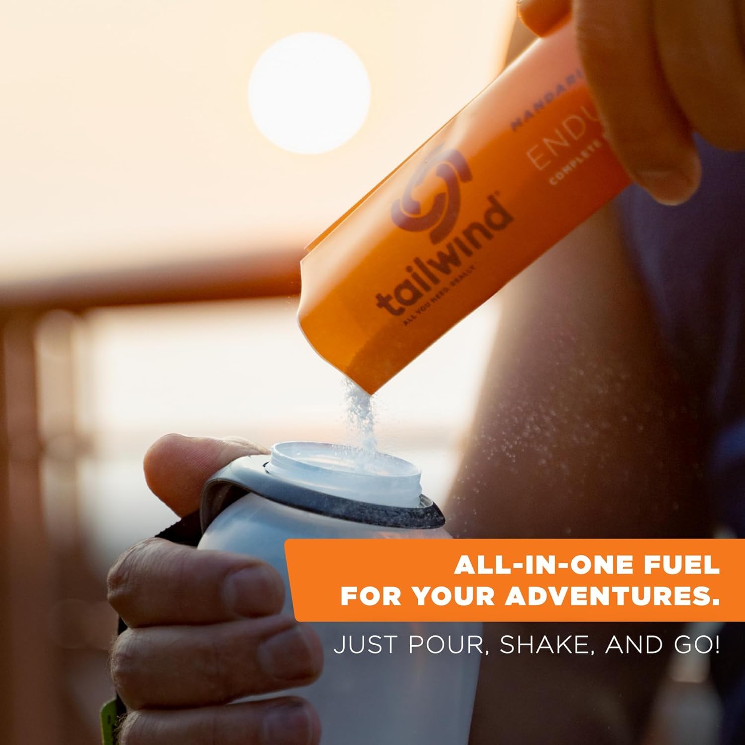 Tailwind Endurance label front highlights vegan and gluten-free formula