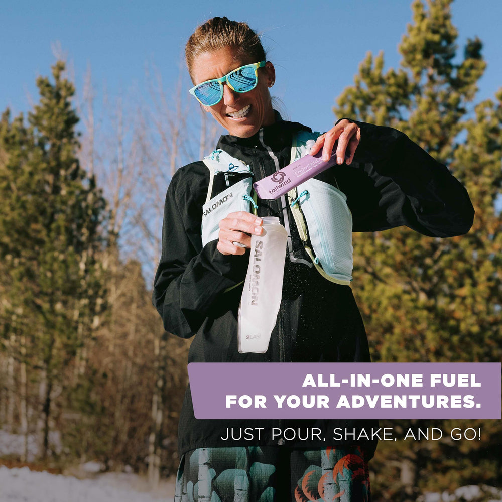 Tailwind Endurance Fuel dissolves clear in water for mess-free bottles