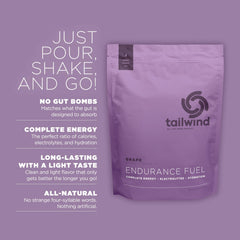Tailwind Endurance Fuel powder closeup highlights clean vegan formula