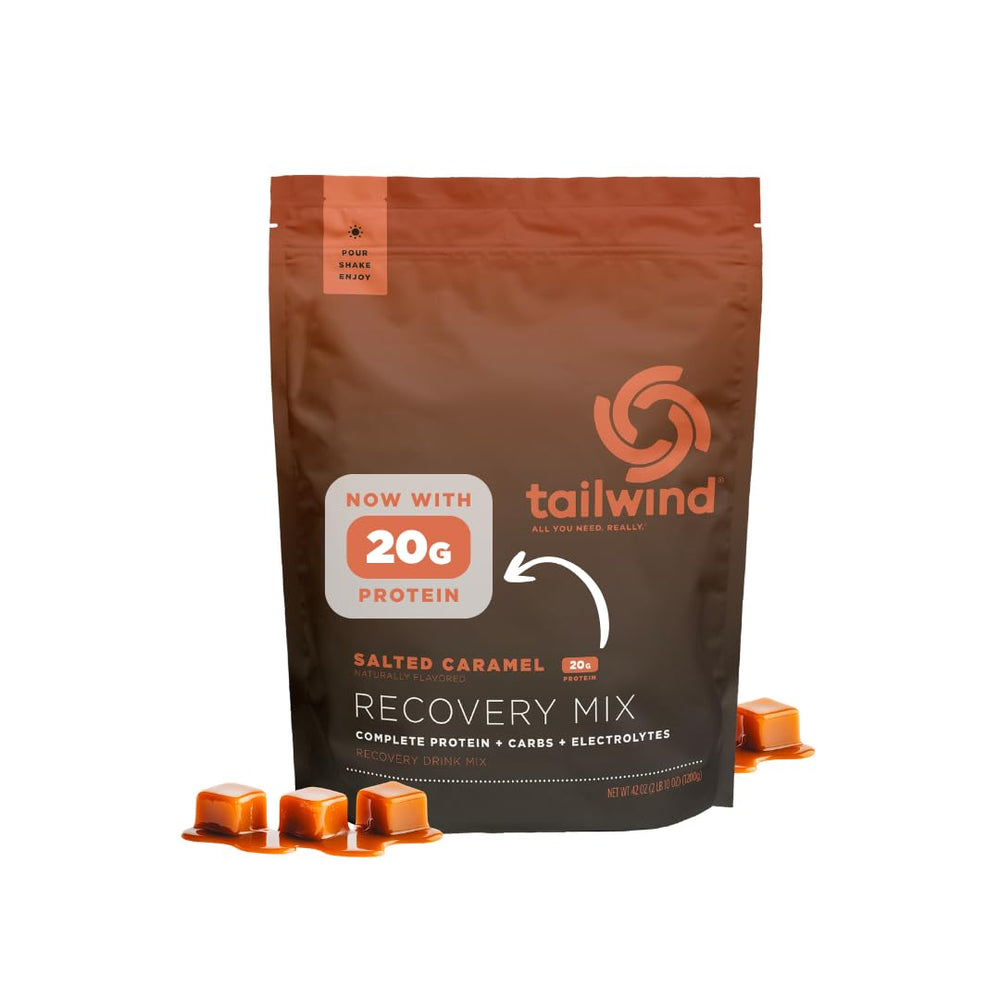 Tailwind Nutrition Recovery Mix bottle pouring for post workout hydration
