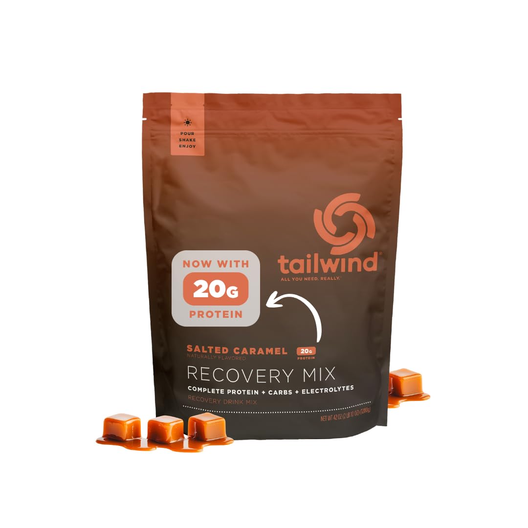 Tailwind Nutrition Recovery Mix bottle pouring for post workout hydration