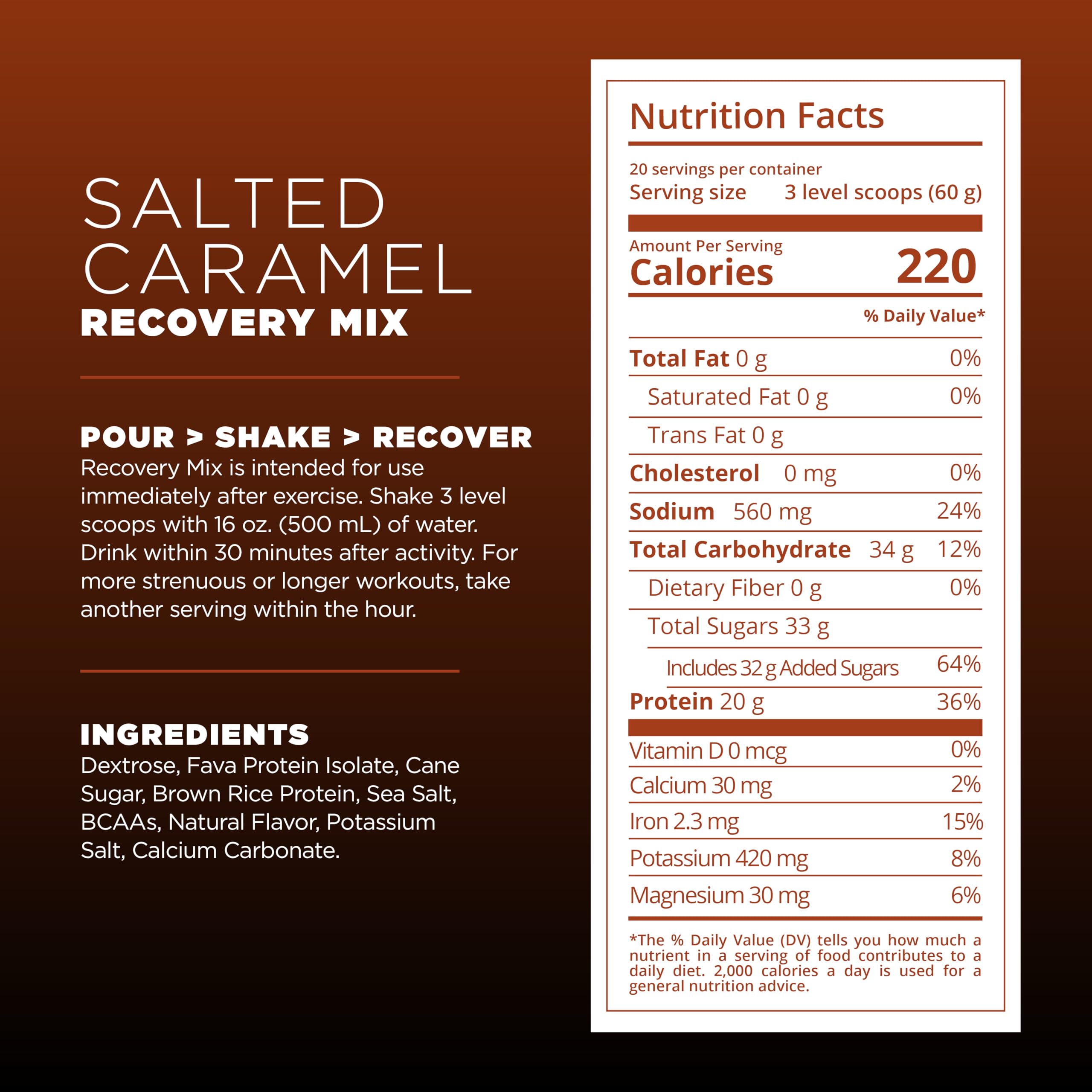 Tailwind Nutrition Recovery Mix salted caramel in glass for refreshing post workout drink