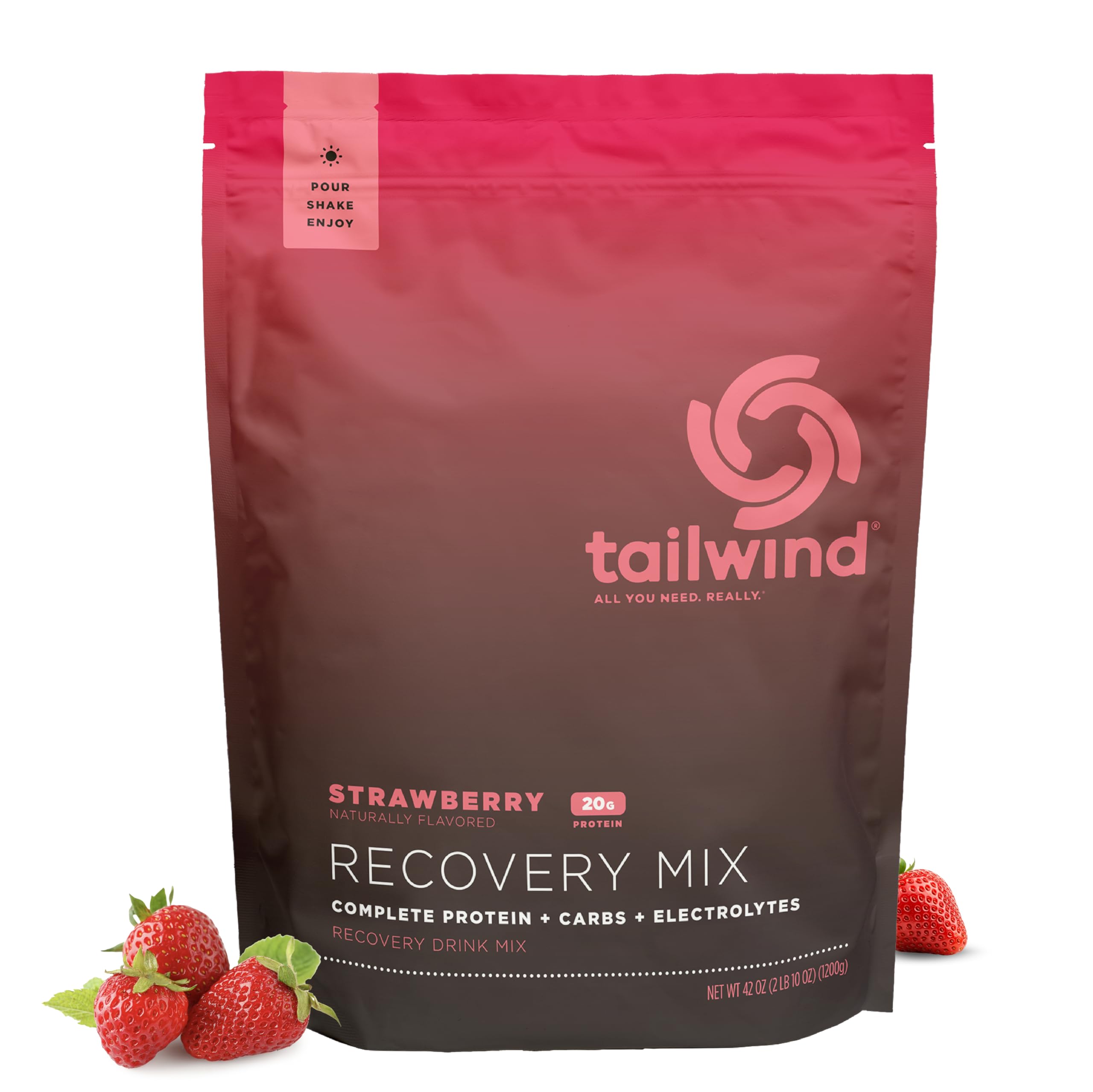 Tailwind Recovery Mix used by an athlete after a workout for recovery.