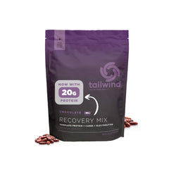 Tailwind Recovery Mix chocolate powder tub ready for post-workout fueling