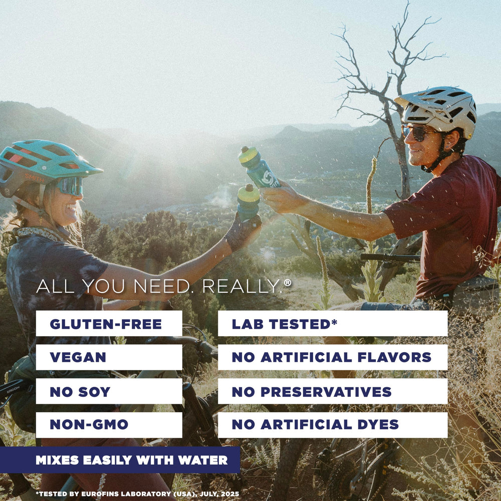 Tailwind Recovery Mix label highlights vegan, gluten-free, non-GMO ingredients.