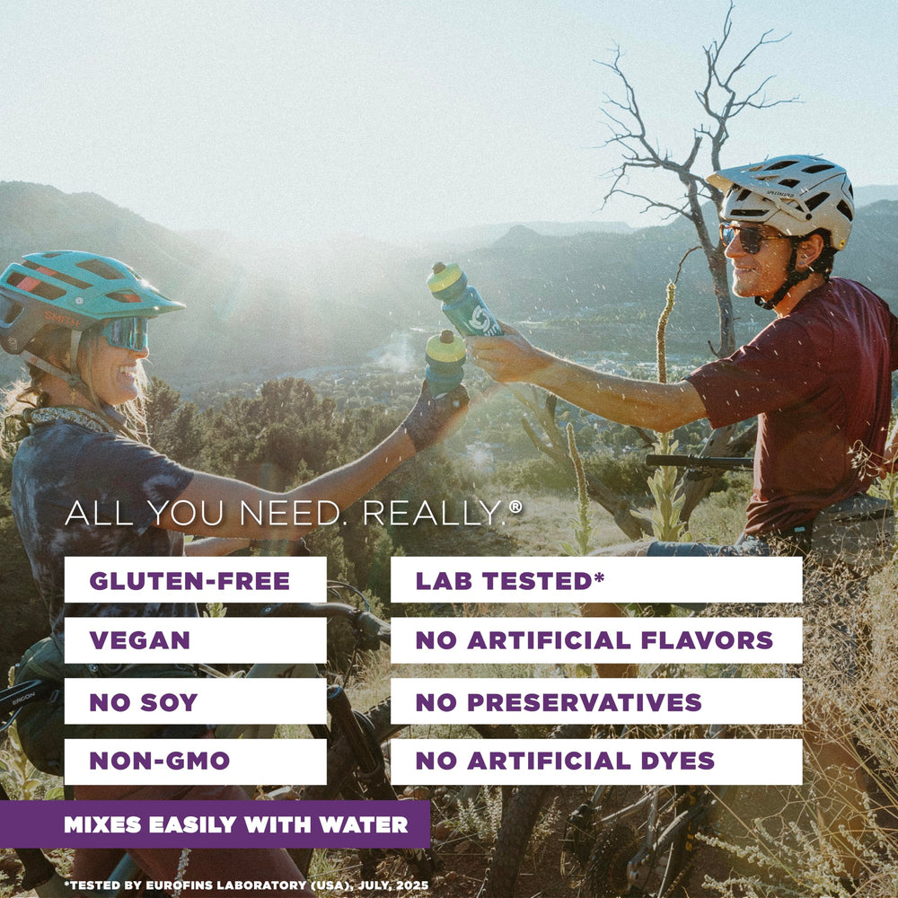 Tailwind Recovery Mix salted caramel tub with label close-up and ingredients overview