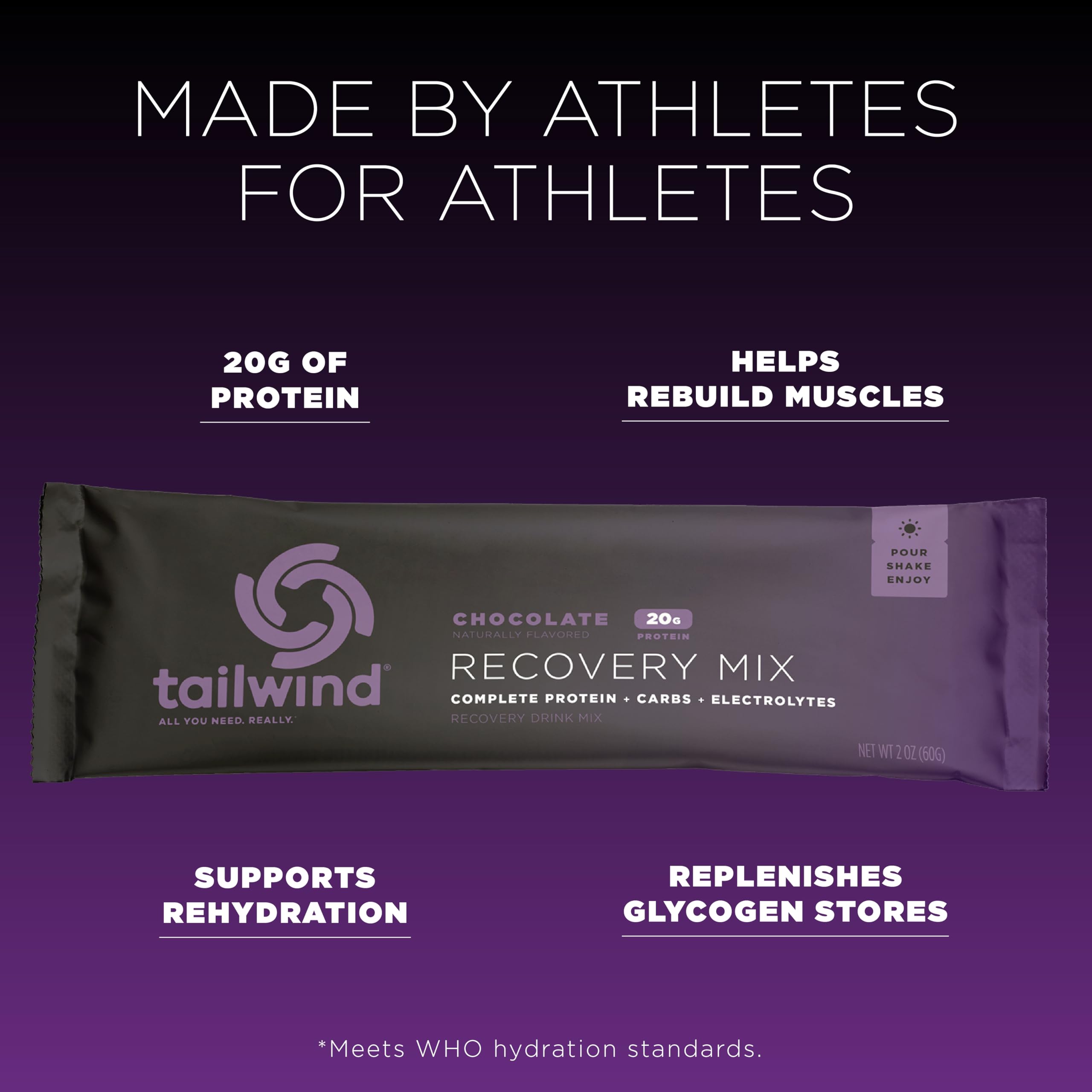 Tailwind Recovery Mix vanilla tub ready for quick mixing after training