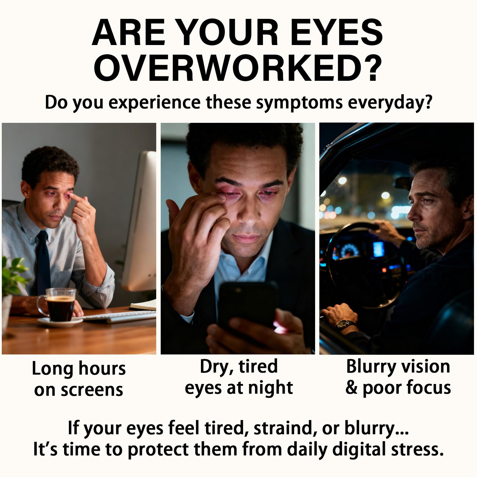 TakTuqa Evervision on-screen work scene suggests eye comfort during desk tasks.