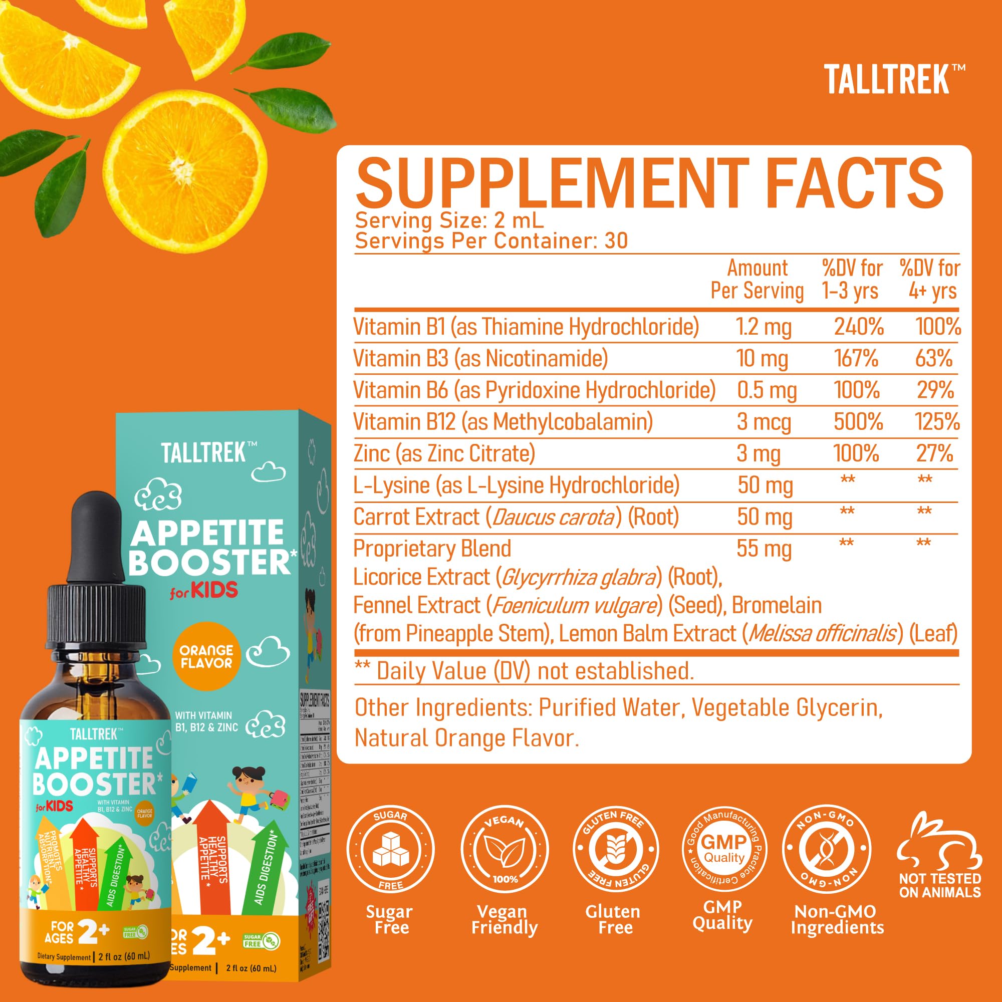 TallTrek liquid supplement fits easily into daily routine for kids.