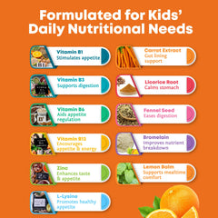 TallTrek Appetite Booster Kids orange flavor bottle appealing to children.