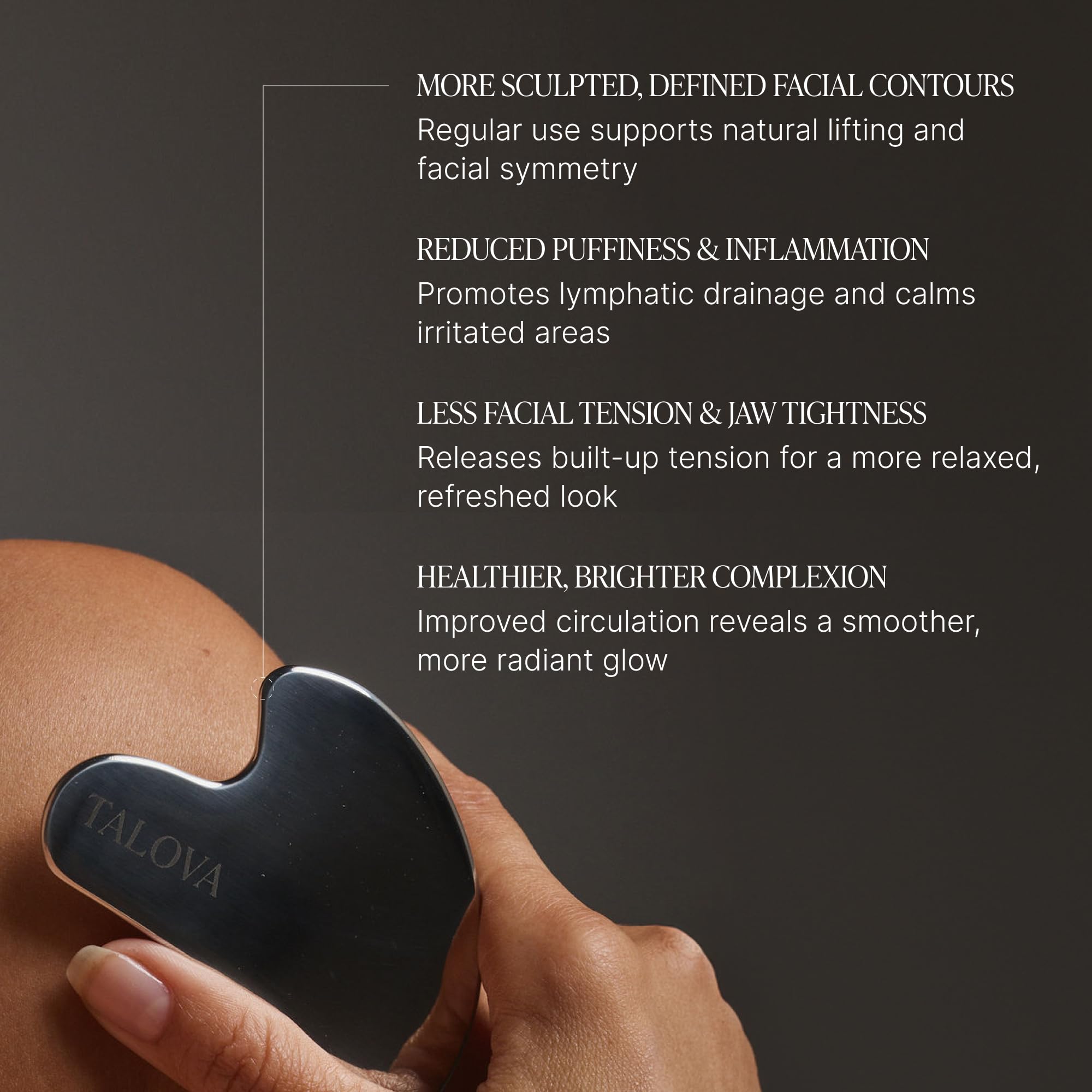 TALOVA jawline-sculptor gua sha helps define cheekbones and jawline