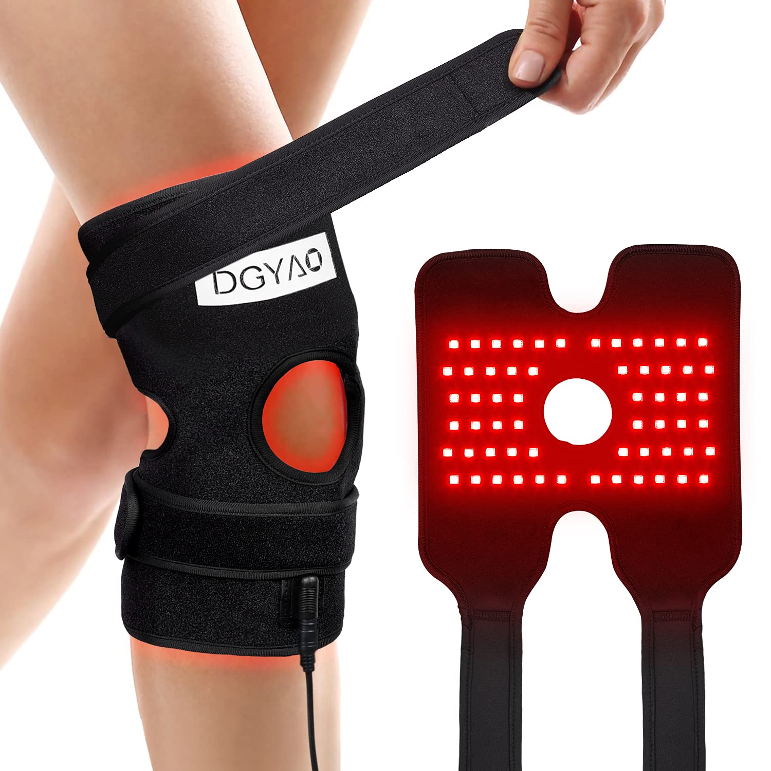 Talsafe red light therapy knee wrap with adjustable fit for joint comfort.