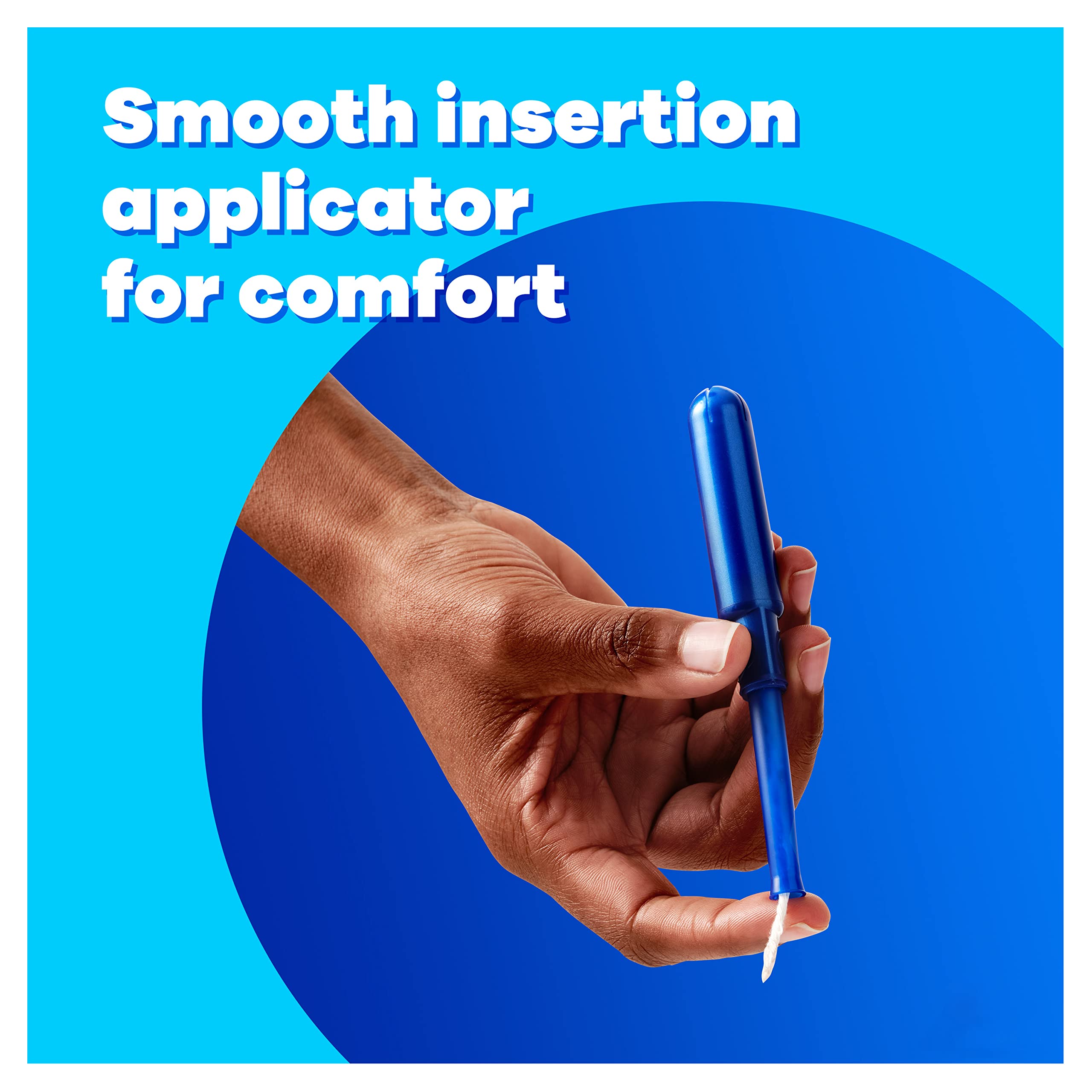 Tampax Pearl anti-slip grip applicator aids precise insertion.