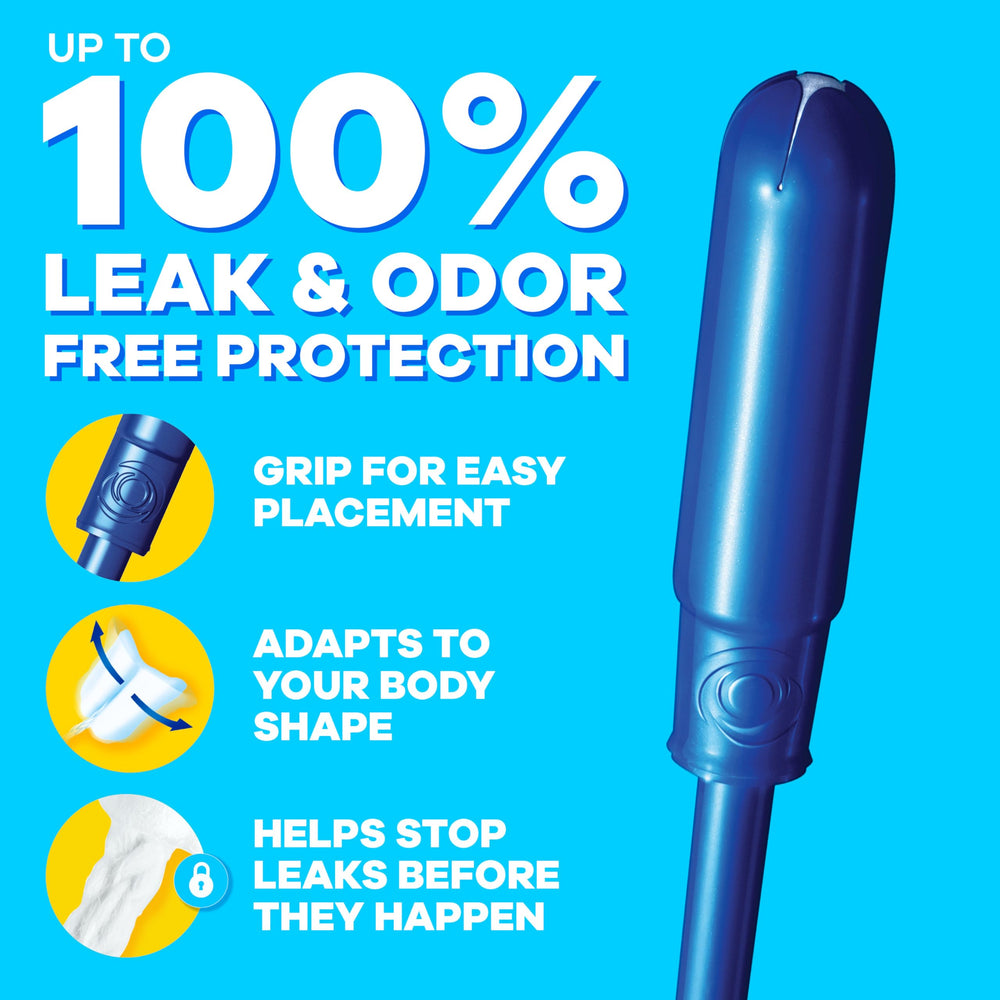 Tampax Pearl applicator anti-slip grip for easy insertion.