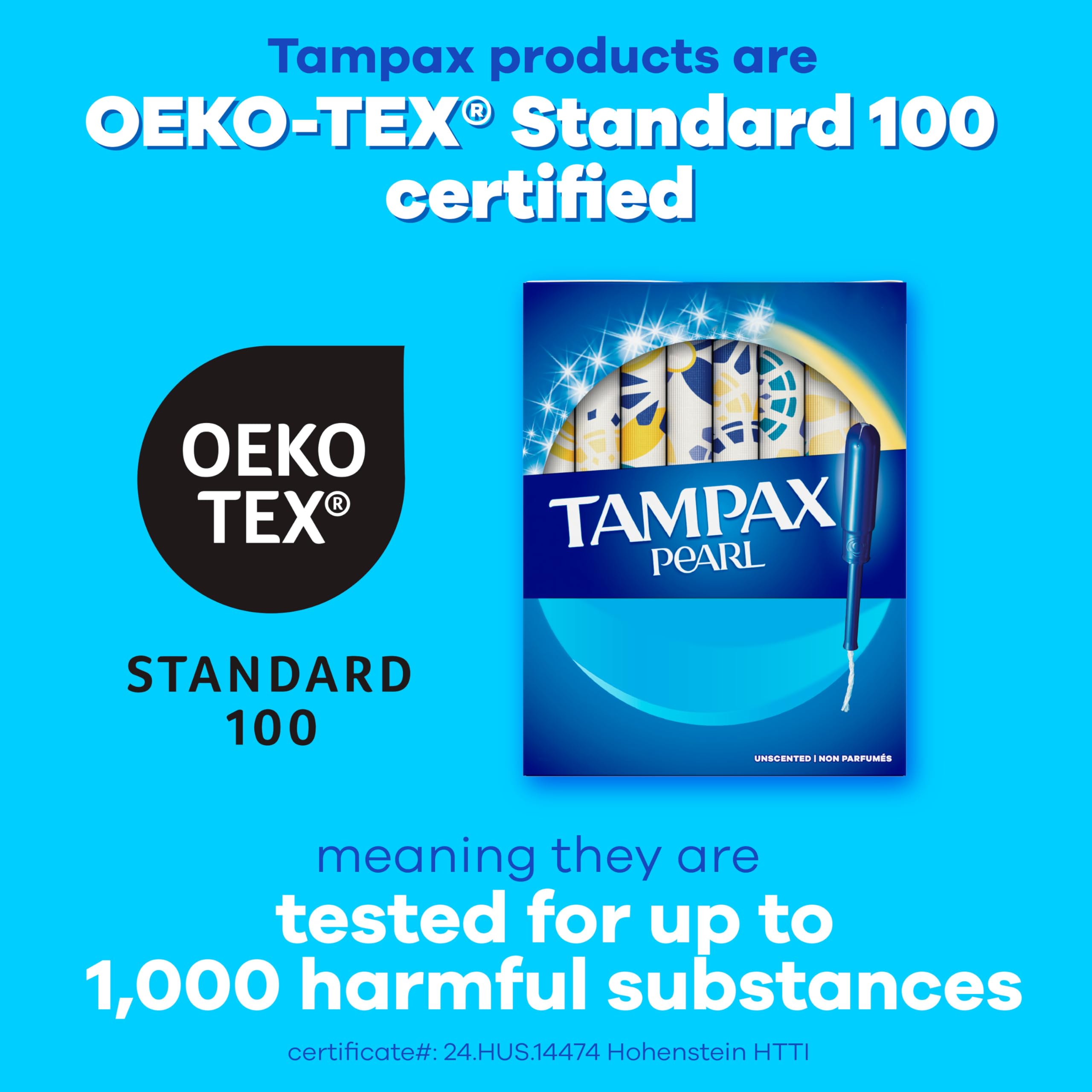 Tampax Pearl LeakGuard Braid backup helps prevent leaks.
