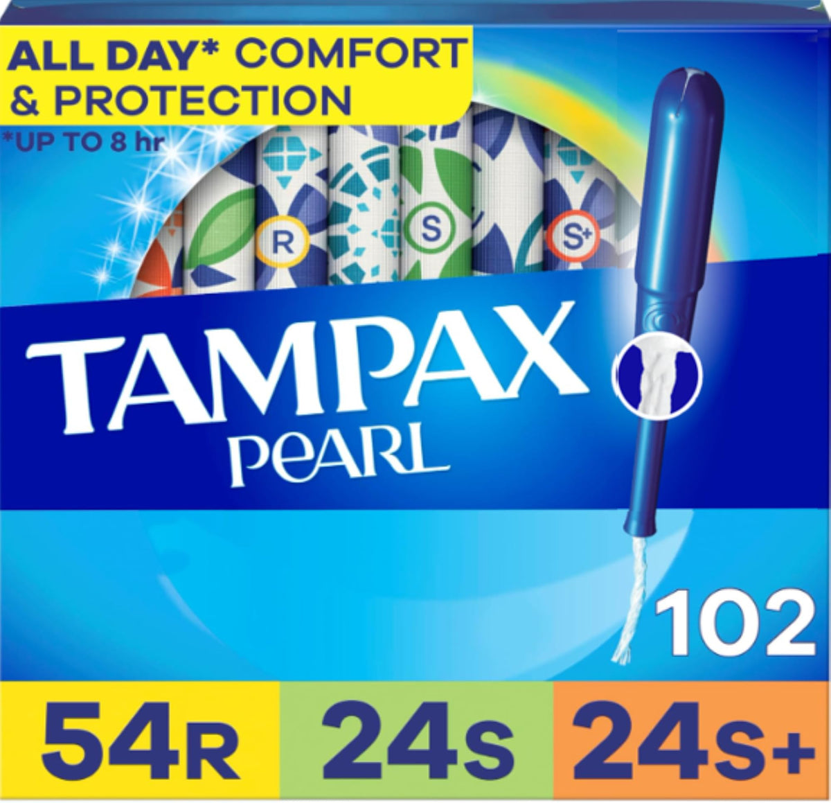 Tampax Pearl bottle pour demonstrates compact, travel-friendly storage.
