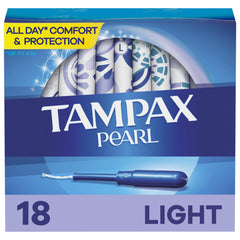 Tampax Pearl light tampon with LeakGuard Braid for lighter days and leak protection.
