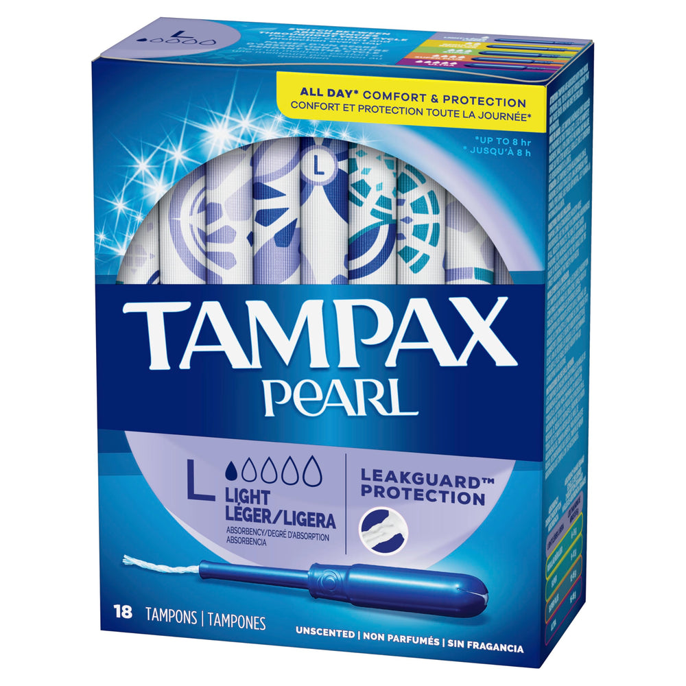 Tampax Pearl light days use for lighter flow with comfort.