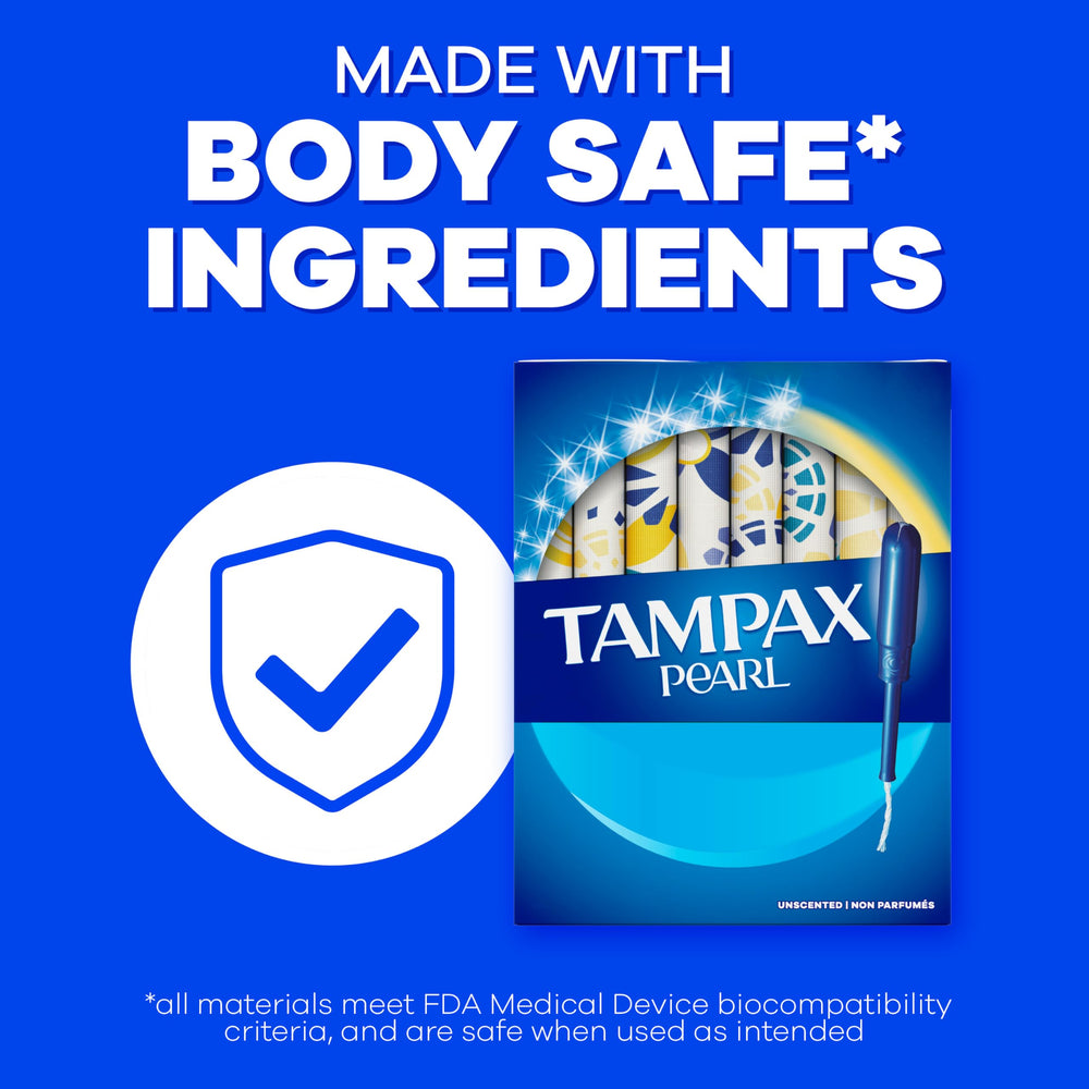 Tampax Pearl unscented tampon for sensitive users.