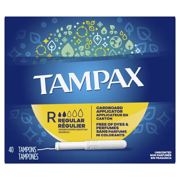 Tampax regular absorbency suitable for daily activities.