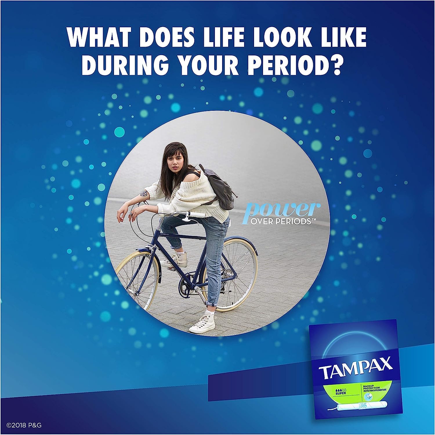 Tampax old product simple design view communicates legacy option for informed choice.