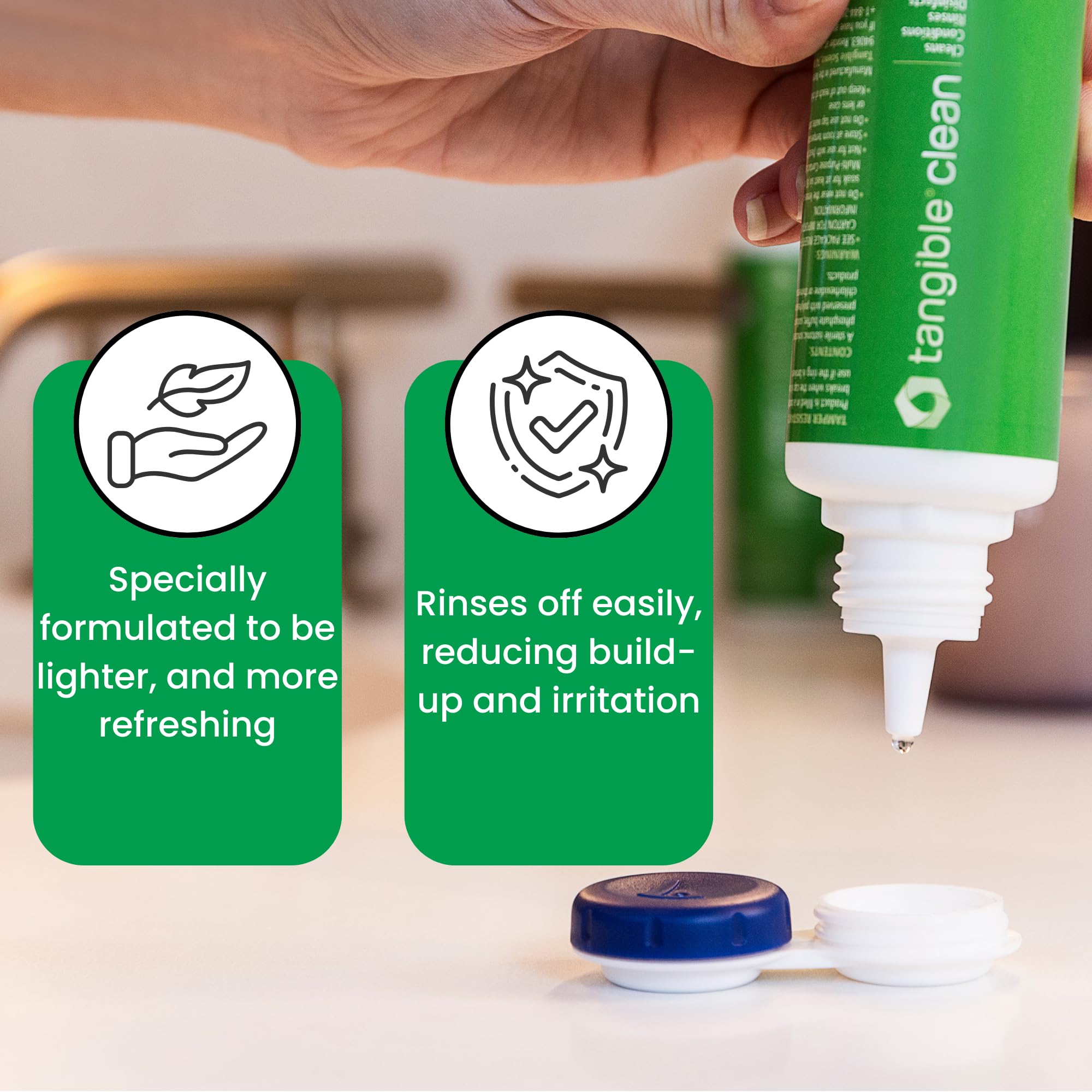 Tangible Clean image illustrating compatibility with all lens types.